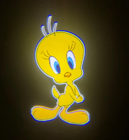 Tweety Logolu Mesafe Sensörlü  Fotoselli Pilli Yapıştırmalı Kapı Altı Led Logo ürün görseli 1