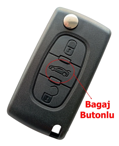 Peugeot Partner 207 208 308 407 508 3 Tuşlu Kumanda Anahtar Kabı Pil Yataksız Logolu ürün görseli 1