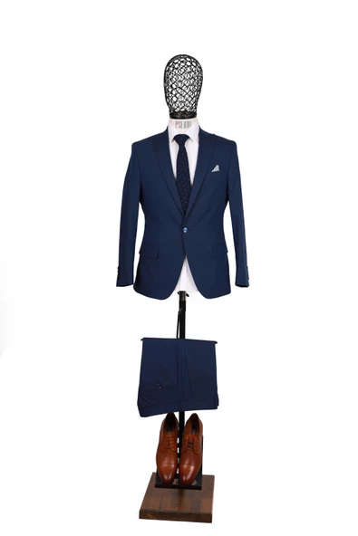 Slim Fit Parlament Mavisi Takım Elbise ürün görseli 1