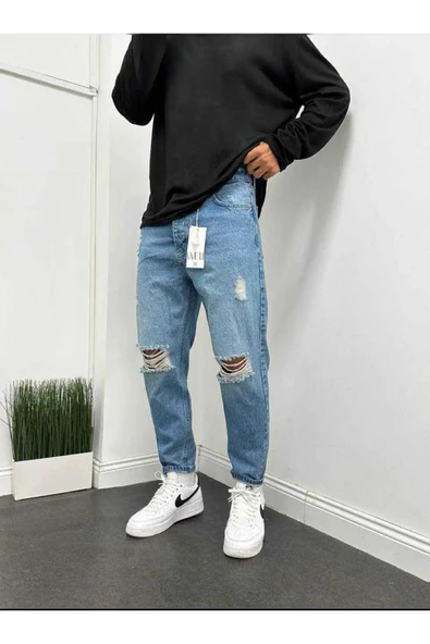 we11  Yırtık Erkek Boyfrıend Pantolon ürün görseli 1