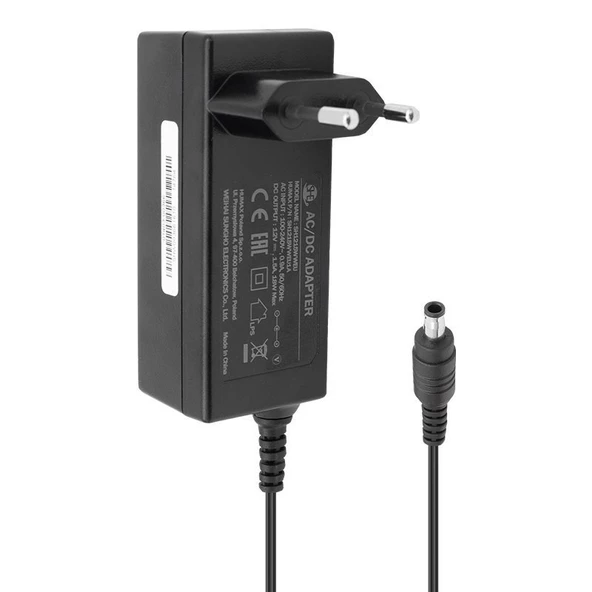 Powermaster PM-6436 12 Volt - 1.5 Amper - 18 Watt 5.5*3.0 Mm İğneli Uç PlastikKasa Priz Tipi Adaptör ürün görseli 1