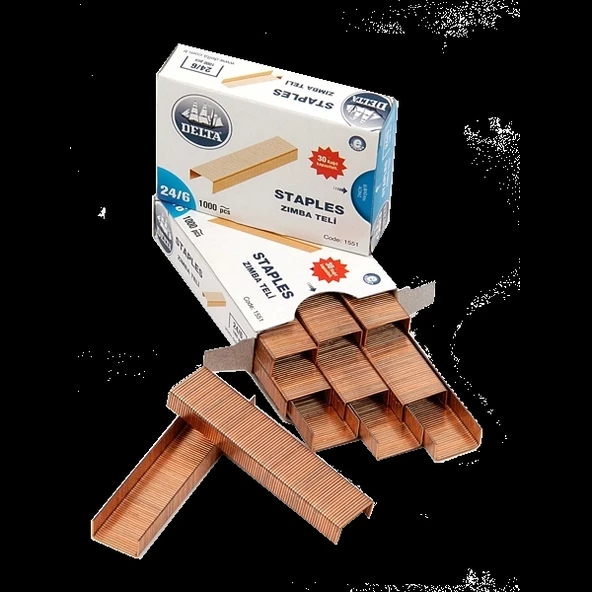 Delta Bakır Zımba Teli 24/6 1000 lik 10 Paket ürün görseli 1
