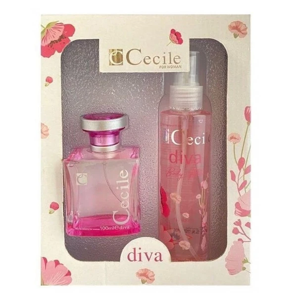 Cecile Diva EDT 100 ml + Deodorant Sprey 150 ml Kadın Parfüm Seti ürün görseli 1