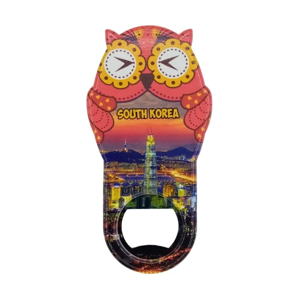 Güney Kore Temalı Baykuş Magnet Kapak Açacak ürün görseli 1