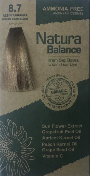 NATURA BALANCE SAÇ BOYASI 8.7 ALTIN KARAMEL ürün görseli 1
