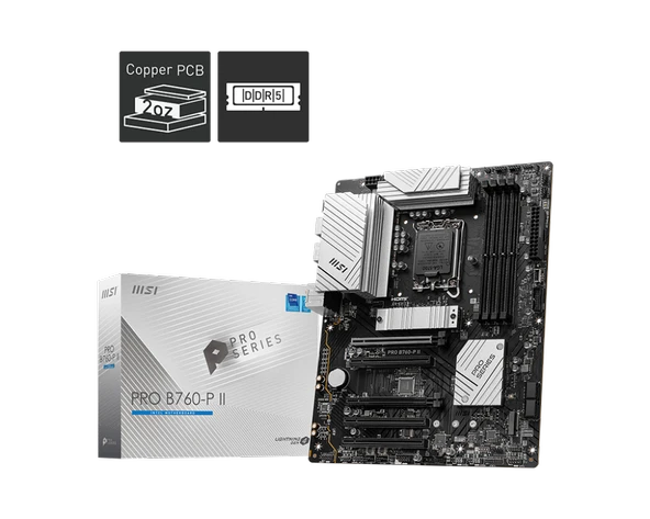 MSI PRO B760-P II DDR5 7000(OC) M.2 USB3.2 HDMI ATX 1700P ürün görseli 1