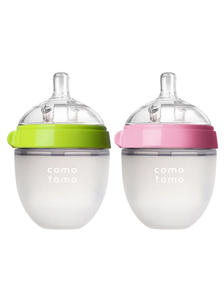 Comotomo Antikolik Silikon Biberon 2li 150ml Yeşil ve Pembe ürün görseli 1
