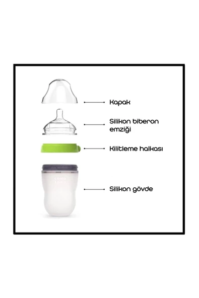 Comotomo Antikolik Silikon Biberon 2li 150ml Yeşil ve Pembe - Resim 7