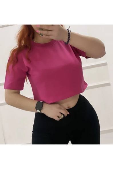 Düz Crop Tshirt ürün görseli 1