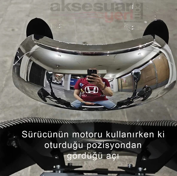 SYM Jet 14 Motosiklet Kör Nokta Aynası - 180 Derece Görüş Sağlayan Kör Nokta Aynası ürün görseli 1