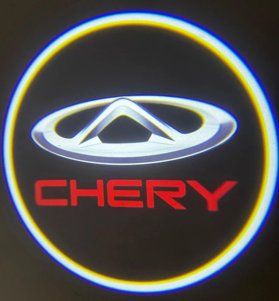 Chery Araçlar İçin Mesafe Sensörlü  Fotoselli Pilli Yapıştırmalı Kapı Altı Led Logo ürün görseli 1