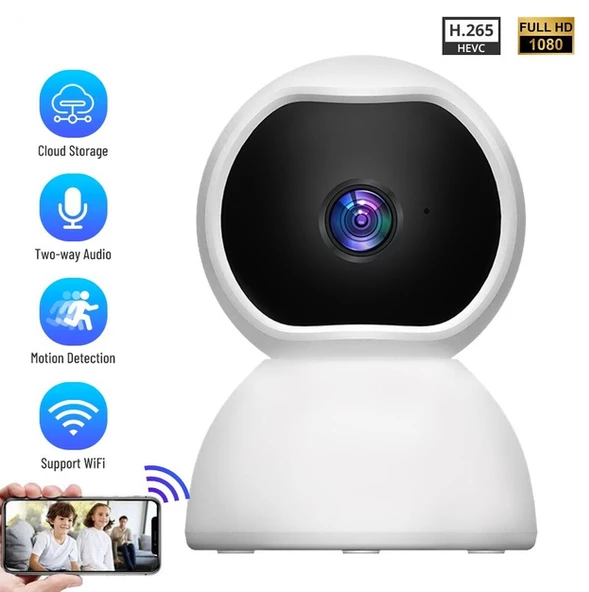 Wifi Güvenlik Kamerası 2mp 1080p Hd Akıllı Ip Kamera Onvif V380 Pro 360° ürün görseli 1