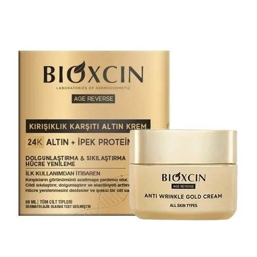 Bioxcin Age Reverse Kırışıklık Karşıtı Altın Krem 50 ML - 24K Altın, İpek Proteini, Hücre Yenileme ürün görseli 1