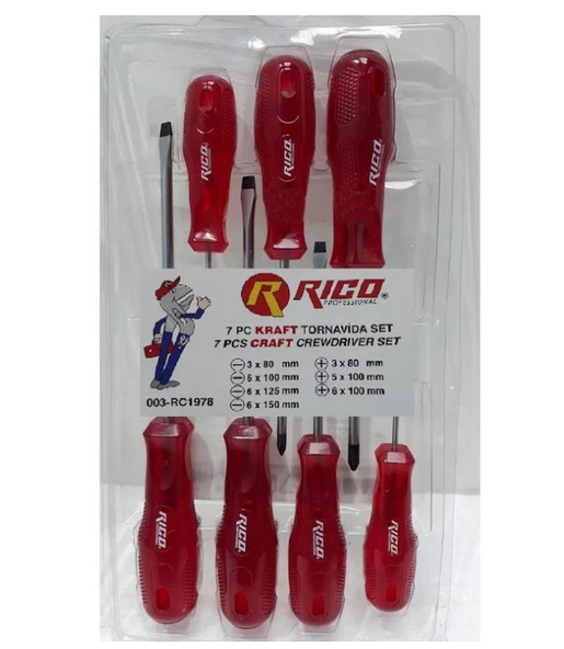 Rico 7 Parça Kraft Tornavida Seti RC1978 - Resim 2