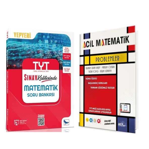 Sınav Yayınları TYT Matematik ve Acil Yayınları Problemler Soru Bankası 2 Kitap Set ürün görseli 1