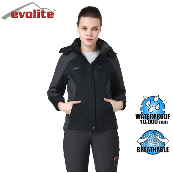 Evolite Diva Kadın 3in1 Gri/Siyah Mont ürün görseli 1