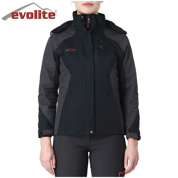 Evolite Diva Kadın 3in1 Gri/Siyah Mont - Resim 4