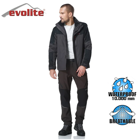 Evolite Diva Erkek 3in1 Gri/Siyah Mont - Resim 2