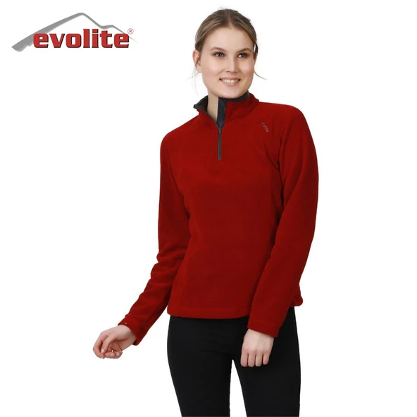 Evolite Fuga Kadın Mikro Polar Sweater - Bordo ürün görseli 1