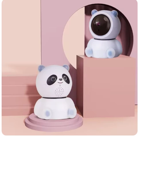 Panda Görünümlü 360° 1080p Ip Güvenlik Kamerası Gece Görüşlü Wifi Kamera ürün görseli 1