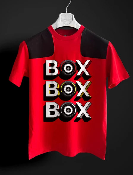 BOX BOX BOX F1 Kırmızı-Siyah Tshirt ürün görseli 1