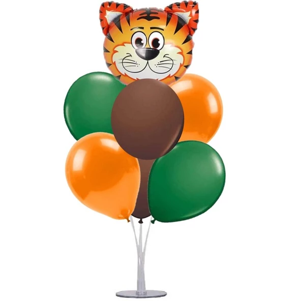 7 li Balon Demeti Kaplan Safari Temalı Balon ürün görseli 1