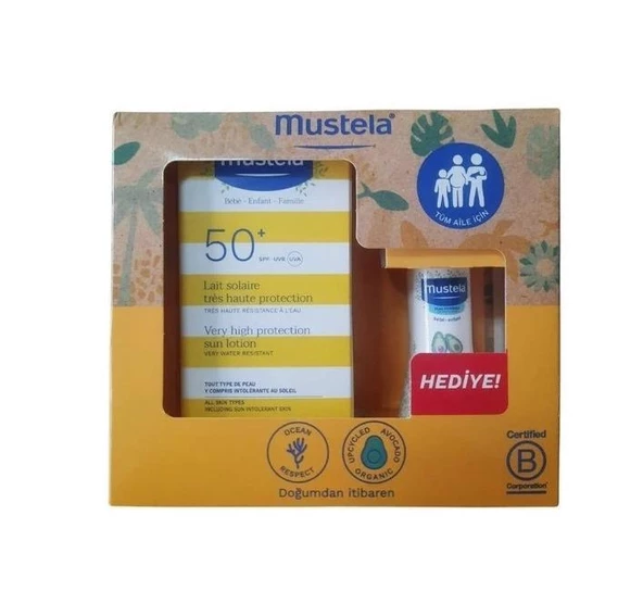 Mustela Güneş Losyonu SPF50 100 ml + Mustela Hydra Bebe 50 ml ürün görseli 1