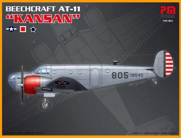 Beechcraft At 11 Kansan PM Model Demonte Plastik Uçak Maket Kiti ürün görseli 1