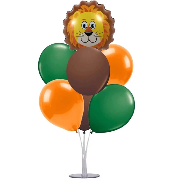 7 li Balon Demeti Aslan Safari Temalı Balon ürün görseli 1