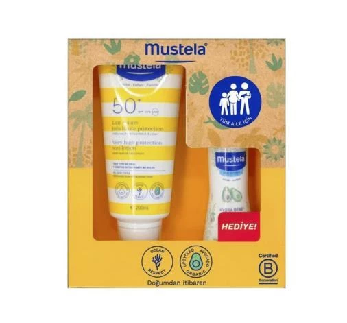 Mustela Güneş Losyonu SPF50 200 ml + Mustela Hydra Bebe 100 ml ürün görseli 1