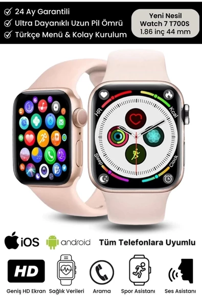 Su Geçirmez 45mm T700s Watch 7 Ios Android Sağlık Sensörlü Bluetooth Aramalı Alarm Akıllı Saat ürün görseli 1