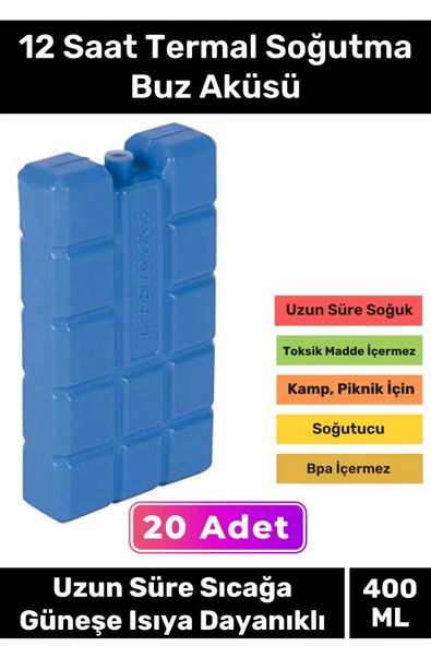 Premium Uzun Süre Sıcağa Güneşe Isıya Dayanıklı 12 Saat Termal Soğutma Buz Aküsü Kasedi 20'li ürün görseli 1