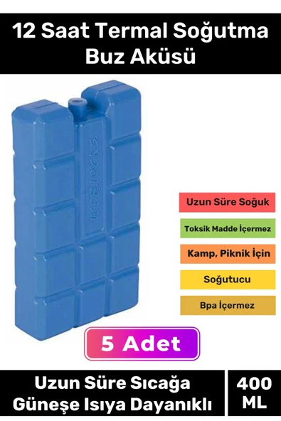 Premium Uzun Süre Sıcağa Güneşe Isıya Dayanıklı 12 Saat Termal Soğutma Buz Aküsü Kasedi 5'li ürün görseli 1