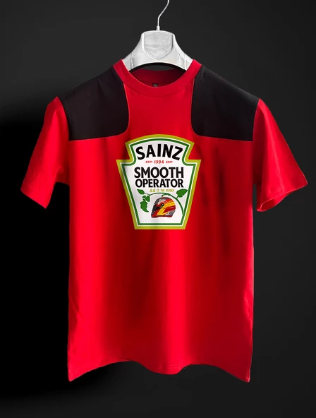 Sainz-Heinz Smooth Operator kırmızı siyah F1 T-shirt ürün görseli 1