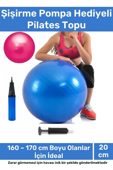 Profesyonel Seri Dayanıklı Yüksek Kalite Mini Gymball 20cm Mavi Pilates Topu Şişirme Pompa ürün görseli 1