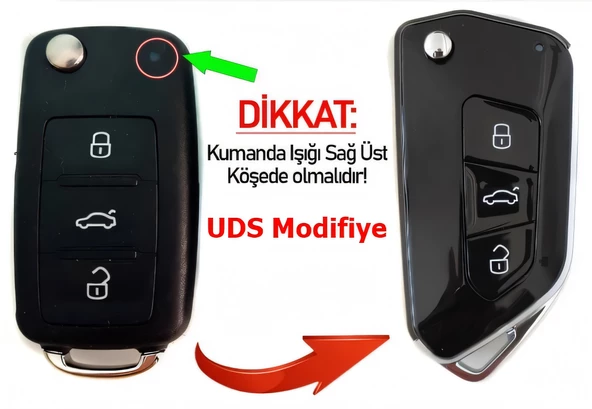 Seat Leon Altea Ibiza UDS Dönüşüm Çevirici Kumanda Kabı Oto Anahtarlık Logolu ürün görseli 1