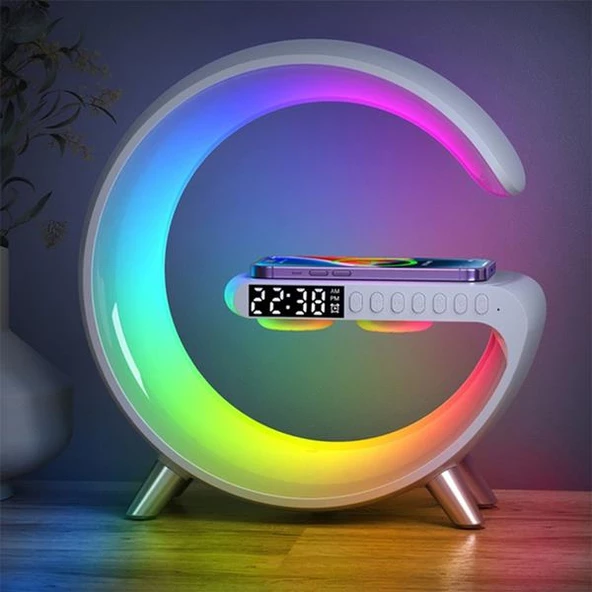 Zhltools 15W Kablosuz Şarj Standlı Bluetooth hoparlör RGB Gece Lambası ürün görseli 1