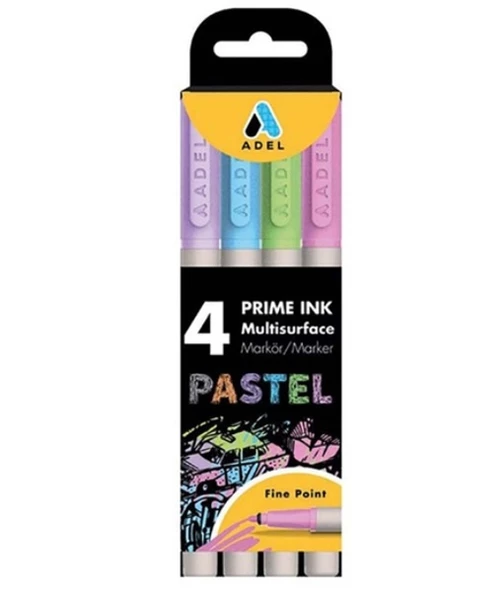 Adel Prime İnk Multisurface Markör Kalem Seti Pastel 4Lü ürün görseli 1