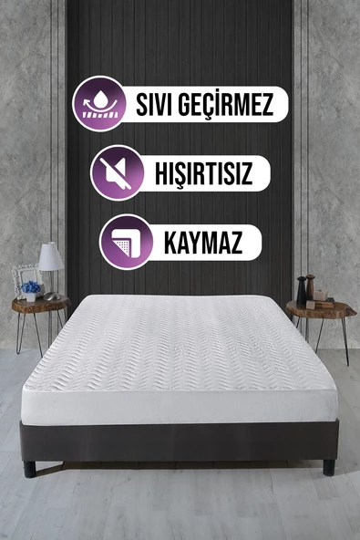 Pamuklu Fitted Sıvı Geçirmez Yatak Alezi 200x200cm ürün görseli 1