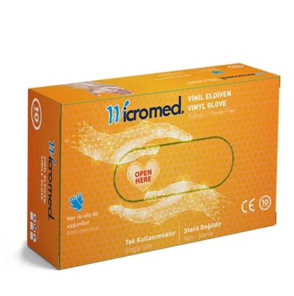 Wicromed Pudrasız Vinil Eldiven Large 10'lu ürün görseli 1