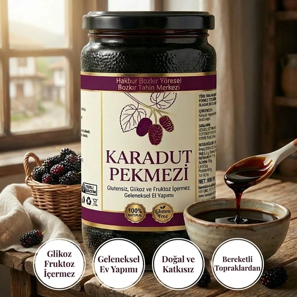 Bozkır Tahin Merkezi Karadut Pekmezi (katkısız& doğal) 800gr ürün görseli 1
