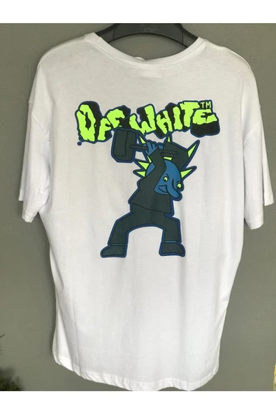 OFF WHITE UNISEX OVERSIZE T-SHİRT - Resim 3
