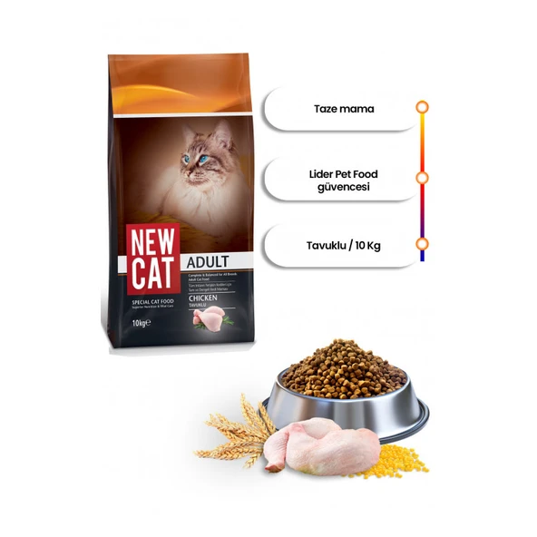 NewCat Tavuklu Yetişkin Kedi Maması 10 Kg ürün görseli 1