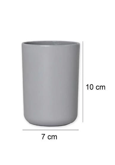 Gri, Plastik Diş Fırçalık – 7,5×10 cm, Macunluk, Banyo Düzenleyici - Brasil Model ürün görseli 1