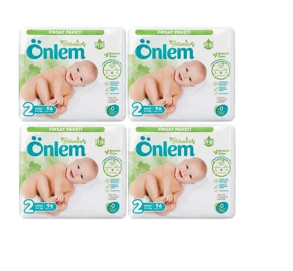 Önlem Bebek Bezi Botanika Beden:2 (3-6KG) Mini 384 Adet Avantaj Fırsat Pk ürün görseli 1
