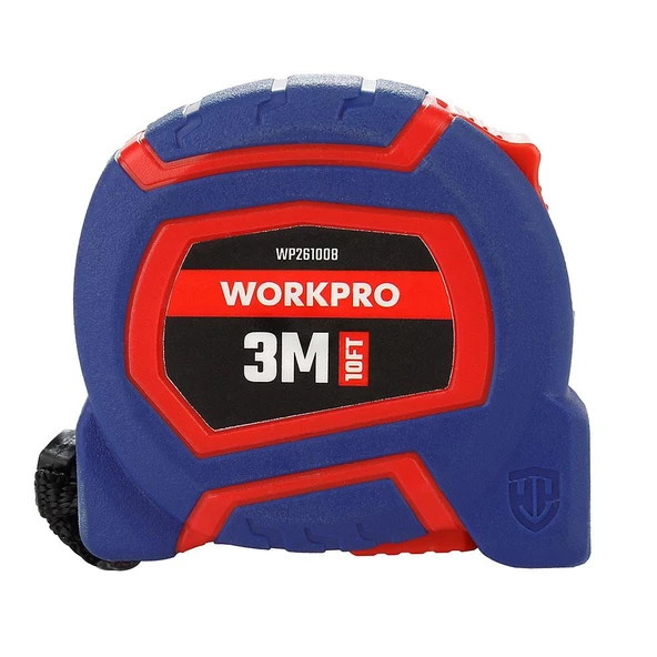 WORKPRO WP261008 3Mx16mm/10Ft. Naylon Kaplama Sarı Çelik Şerit Metre - Resim 3