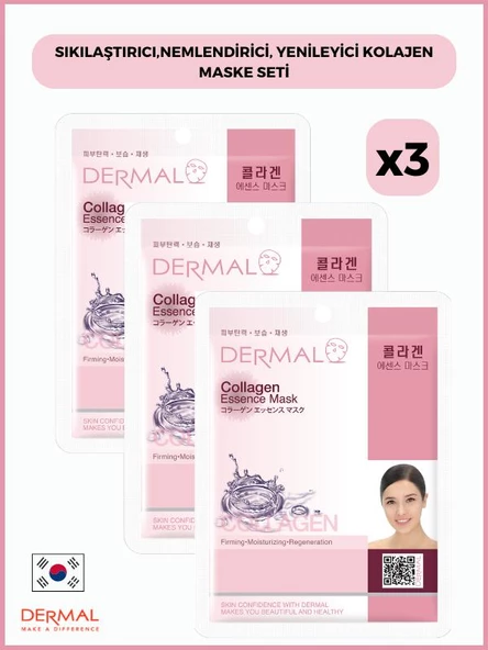 Dermal Sıkılaştırıcı,nemlendirici, Yenileyici Kolajen Maske 23 gr 3 Adet ürün görseli 1
