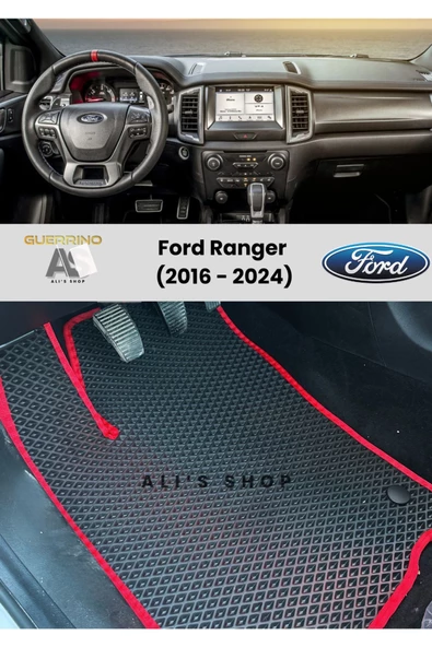 Guerrino FORD RANGER 2016-2024 ARASI ARACA ÖZEL YENİ NESİL EVA MAT OTO PASPAS HAVUZLU EVA ARABA PASPASI ürün görseli 1