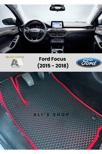 Guerrino FORD FOCUS 2015-2018 ARASI ARACA ÖZEL YENİ NESİL EVA MAT OTO PASPAS HAVUZLU EVA ARABA PASPASI ürün görseli 1