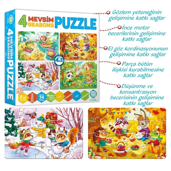 AteşTech  Baby Puzzle 4 Mevsim 18 Ay+ - Resim 2